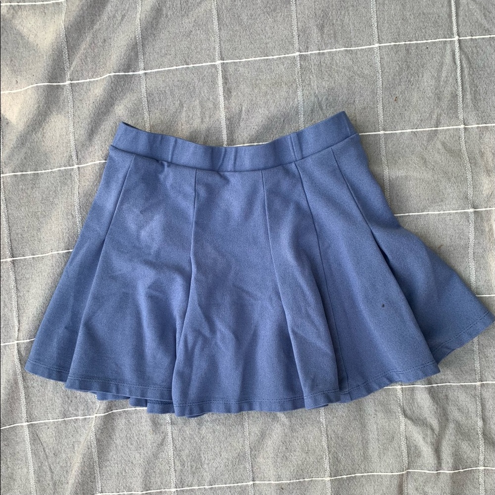 Blue pleated mini skirt from Garage